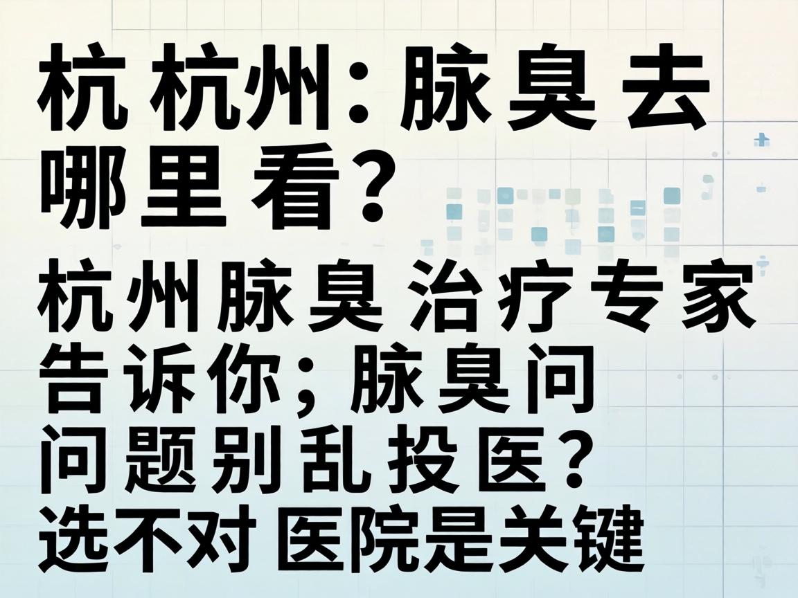 杭州腋臭去哪里看？杭州腋臭治疗专家告诉你，腋臭问题别乱投医，选对医院是关键