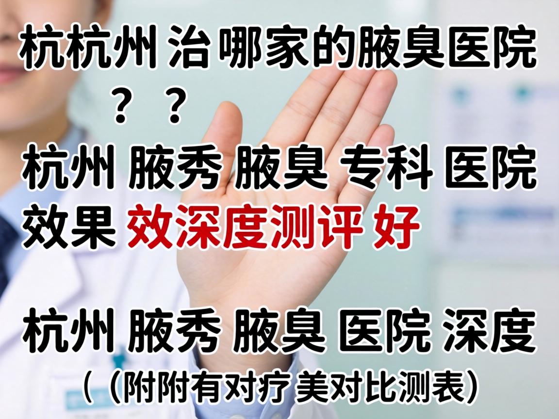 杭州治腋臭哪家医院效果好？杭州腋秀腋臭专科医院效果深度测评（附对比表）