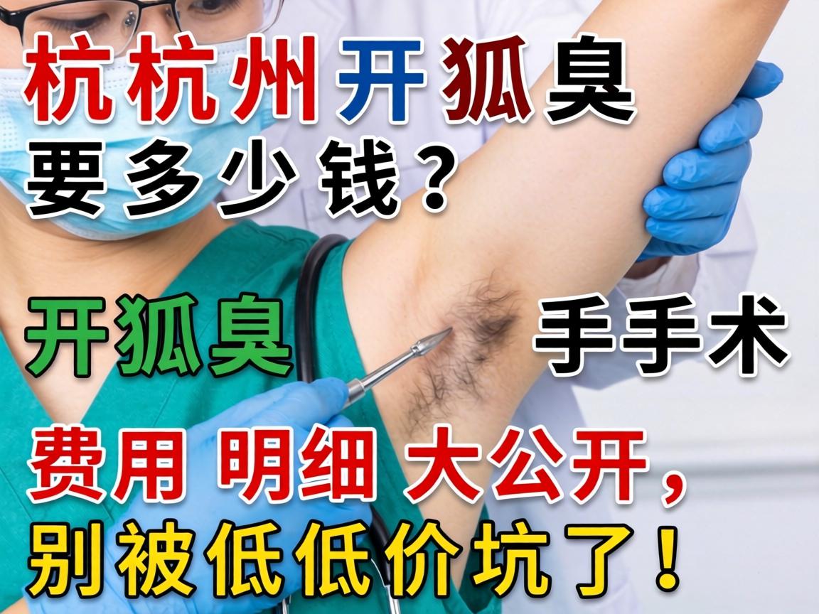 杭州开狐臭要多少钱？开狐臭手术费用明细大公开，别被低价坑了！