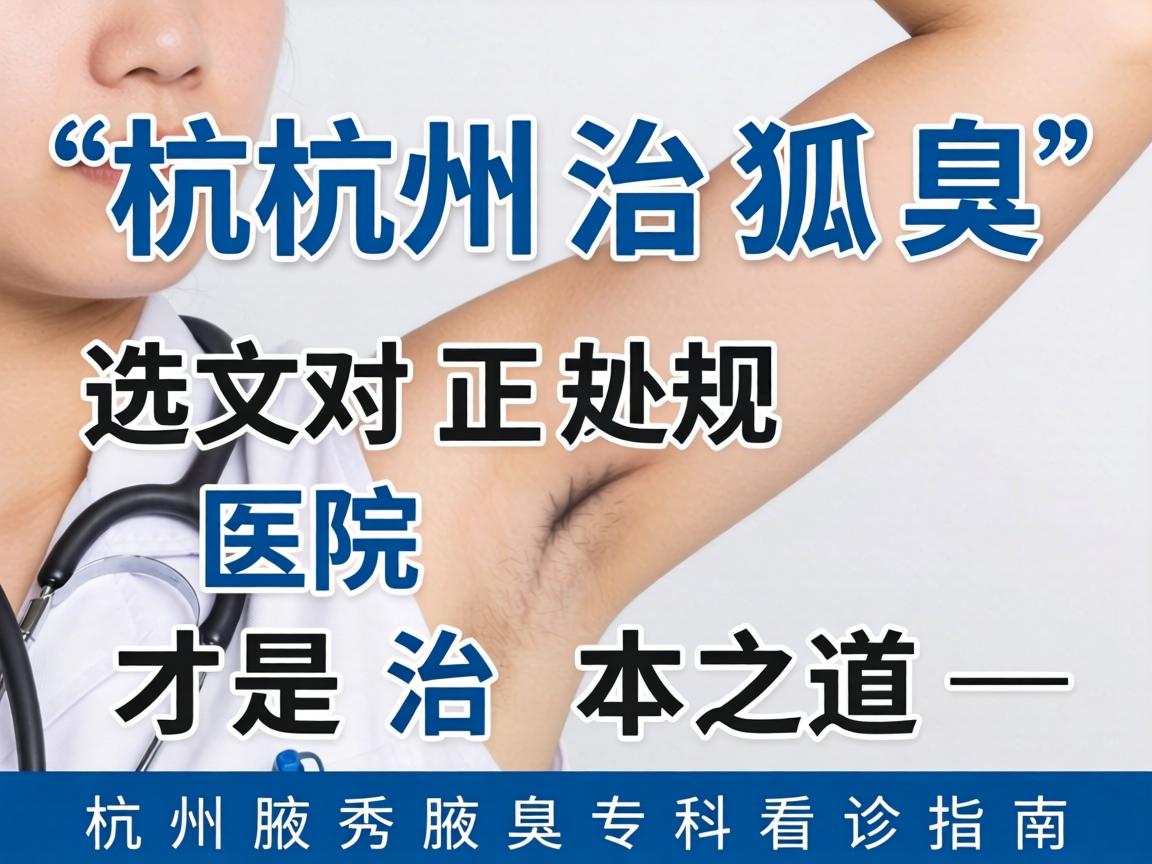 杭州治狐臭，选对正规医院才是治本之道—杭州腋秀腋臭专科看诊指南