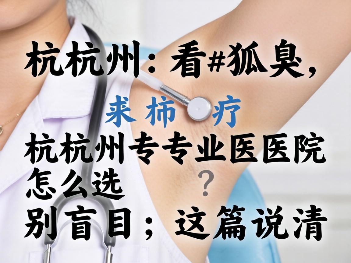 杭州看狐臭，杭州专业医院怎么选？别盲目，这篇说清