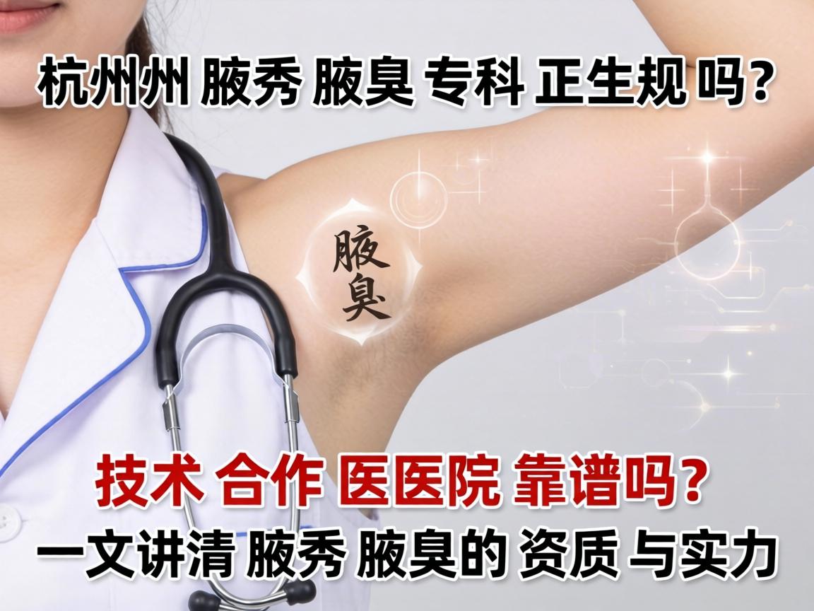杭州腋秀腋臭专科正规吗？技术合作医院靠谱吗？一文讲清腋秀腋臭的资质与实力
