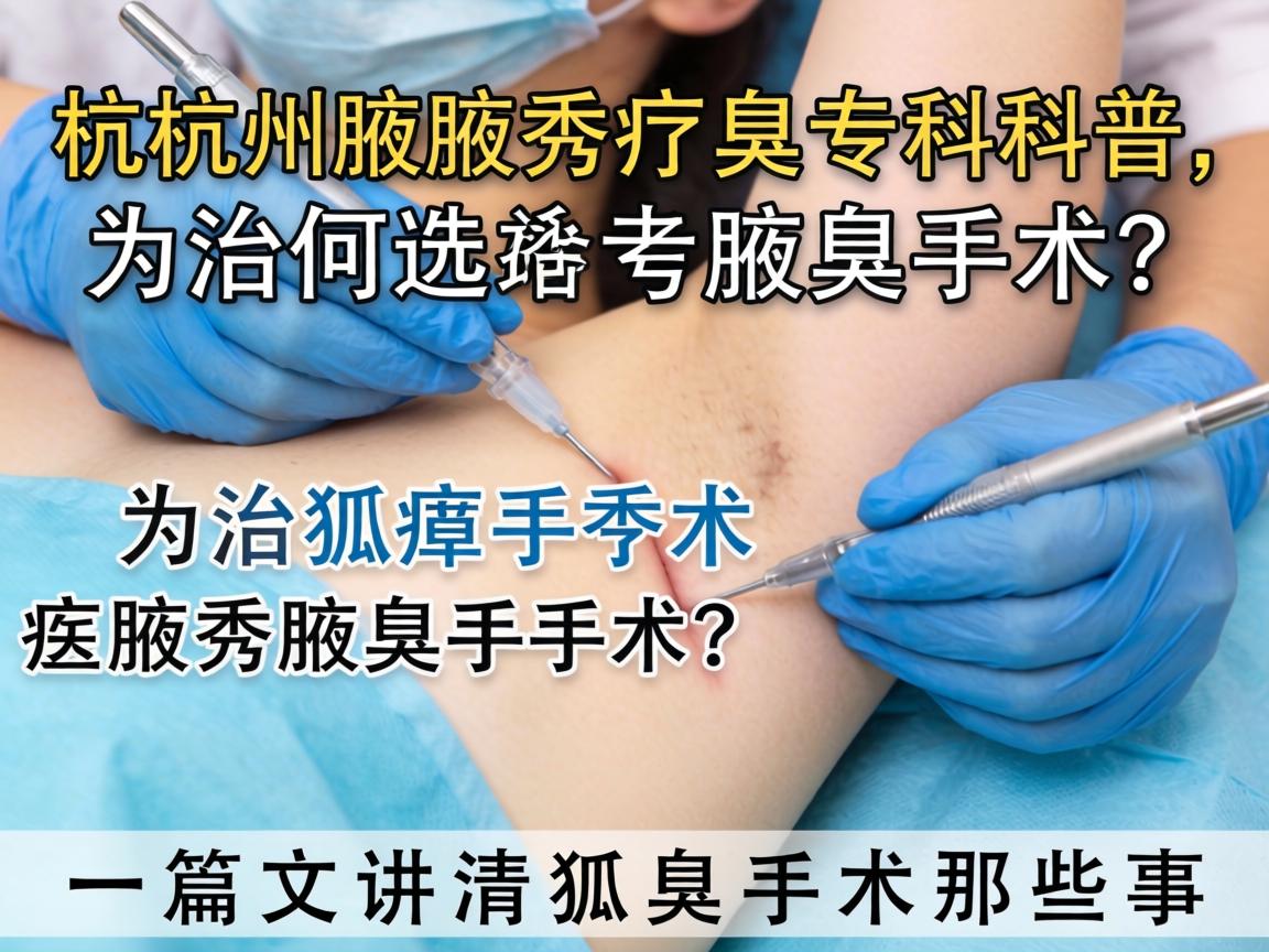 杭州腋秀腋臭专科科普，治狐臭手术为何选腋秀腋臭手术？一篇文章讲清狐臭手术那些事