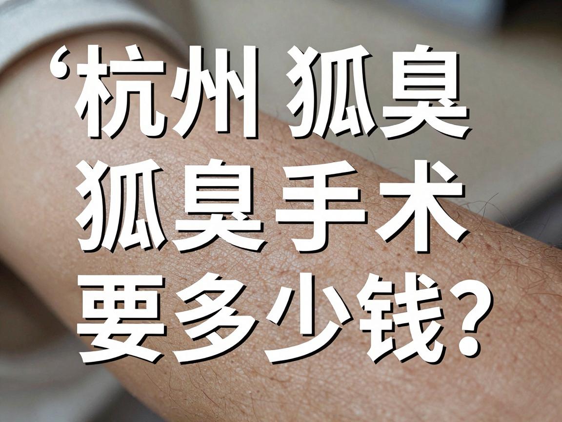 杭州狐臭手术要多少钱？一文讲清狐臭手术价格与费用明细