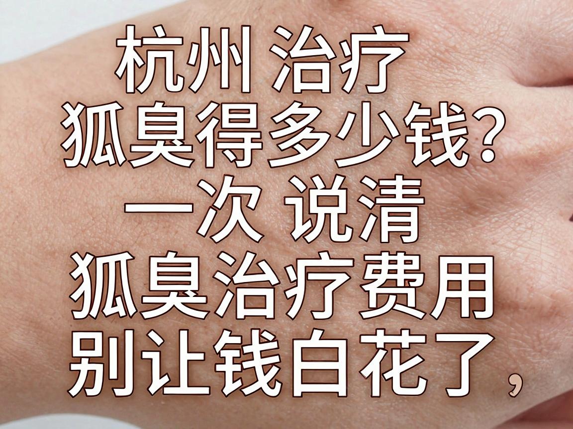 杭州治疗狐臭得多少钱？一次说清狐臭治疗费用，别让钱白花了
