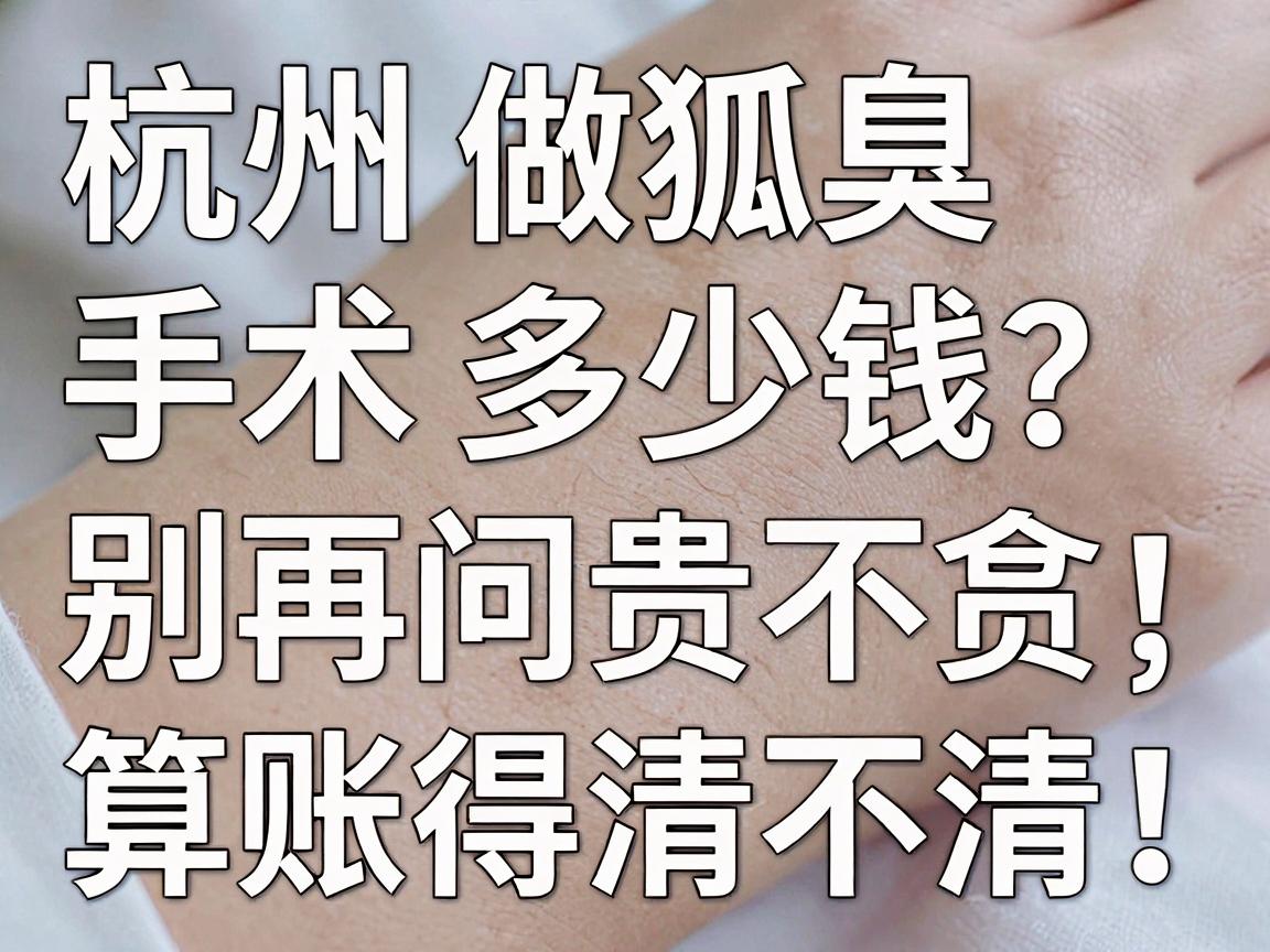 杭州做狐臭手术多少钱？别再问贵不贵，先看这笔账算得清不清！