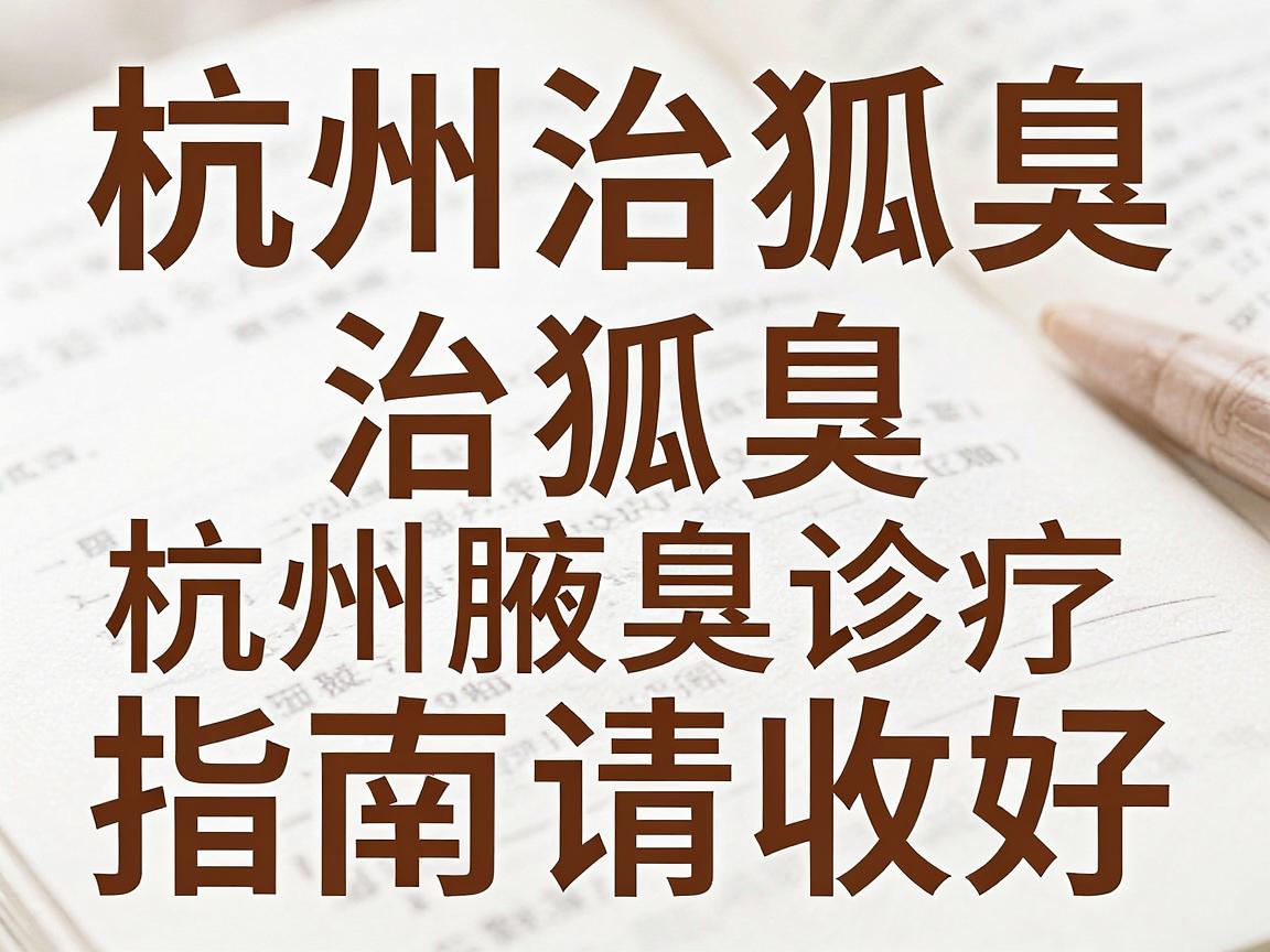 杭州治狐臭，选对医院治狐臭—这份杭州腋臭诊疗指南请收好