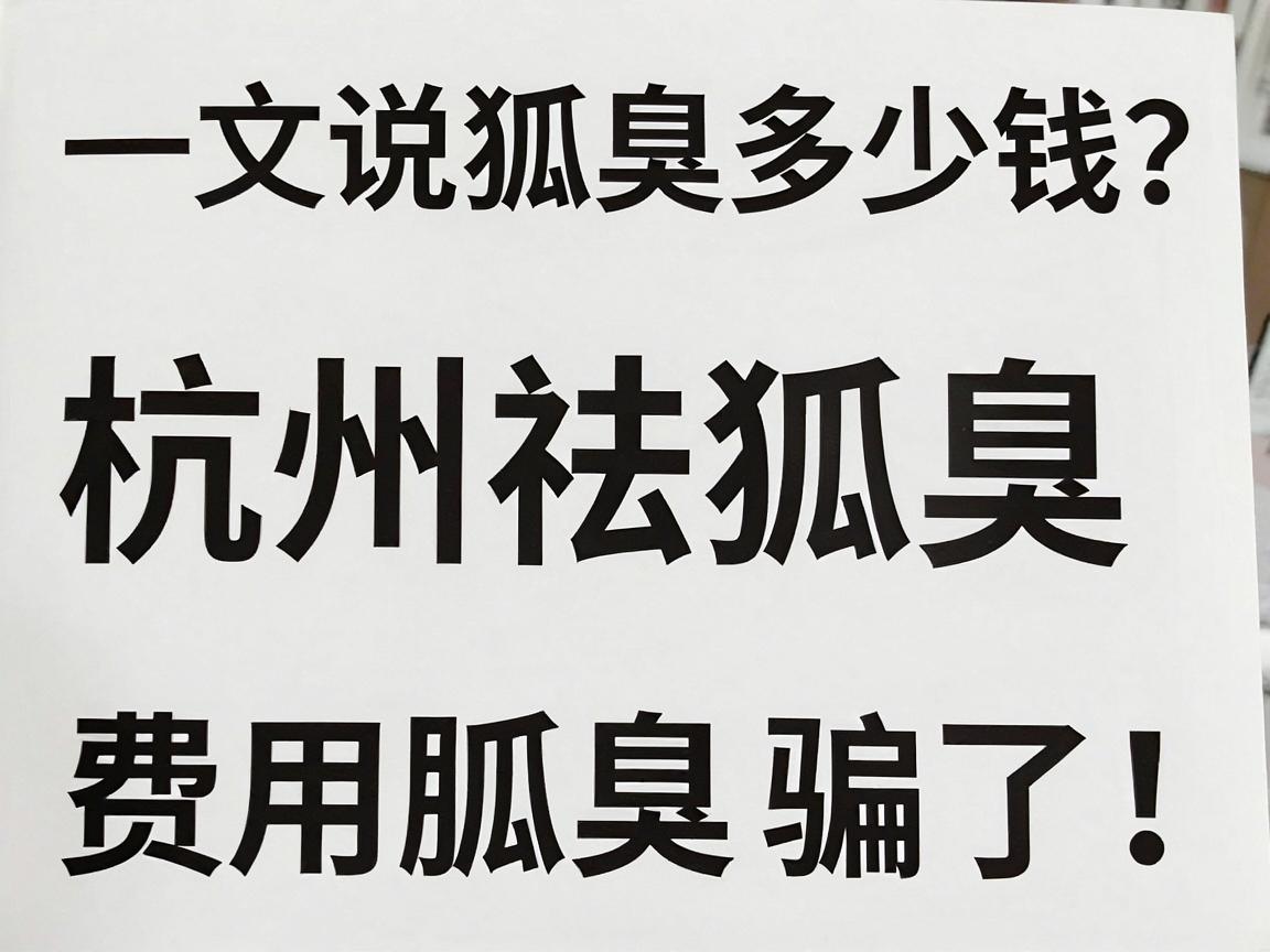 杭州祛狐臭多少钱？一文说清杭州祛狐臭费用真相，别再被低价祛狐臭骗了！
