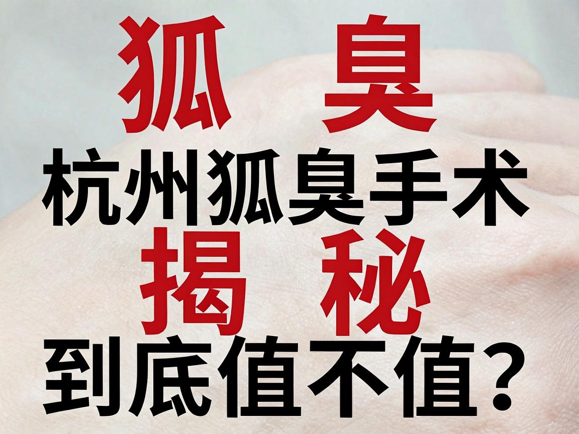 狐臭手术价格大揭秘，杭州狐臭手术到底值不值？一篇讲清狐臭手术费用与价值