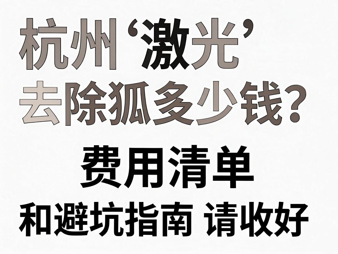 杭州激光去除狐臭多少钱？这份费用清单和避坑指南请收好