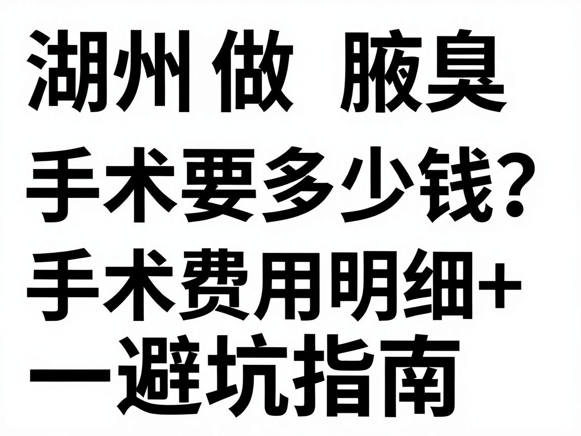 湖州做腋臭手术要多少钱？手术费用明细+避坑指南一篇讲透