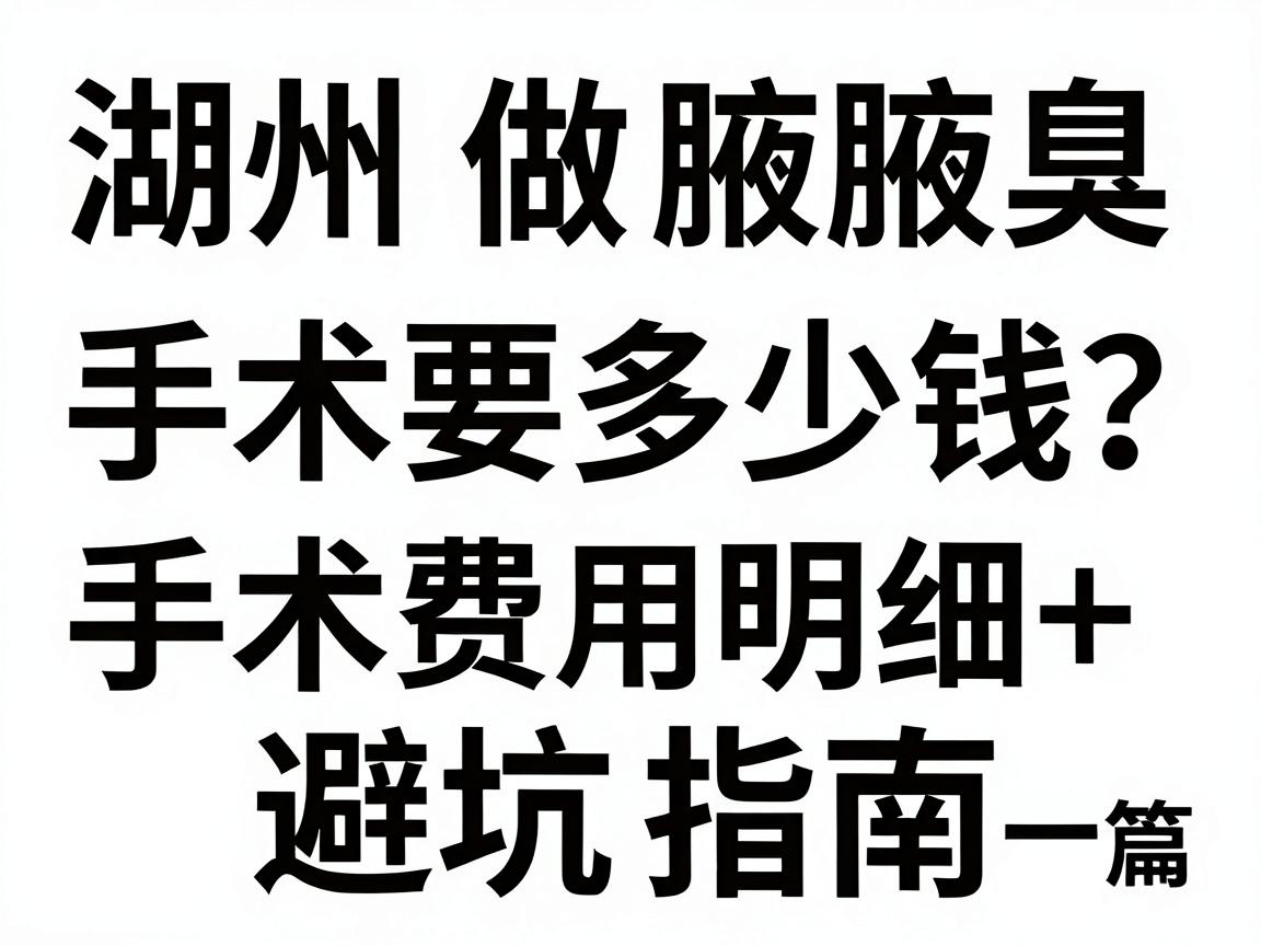 湖州做腋臭手术要多少钱？手术费用明细+避坑指南一篇讲透