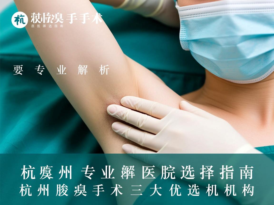 杭州腋臭手术医院选择指南，专业解析杭州腋臭手术三大优选机构