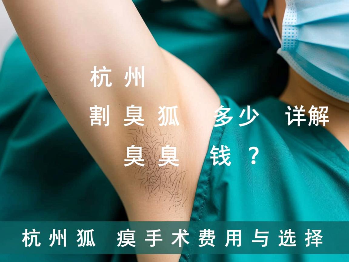 杭州割狐臭多少钱？详解杭州狐臭手术费用与选择