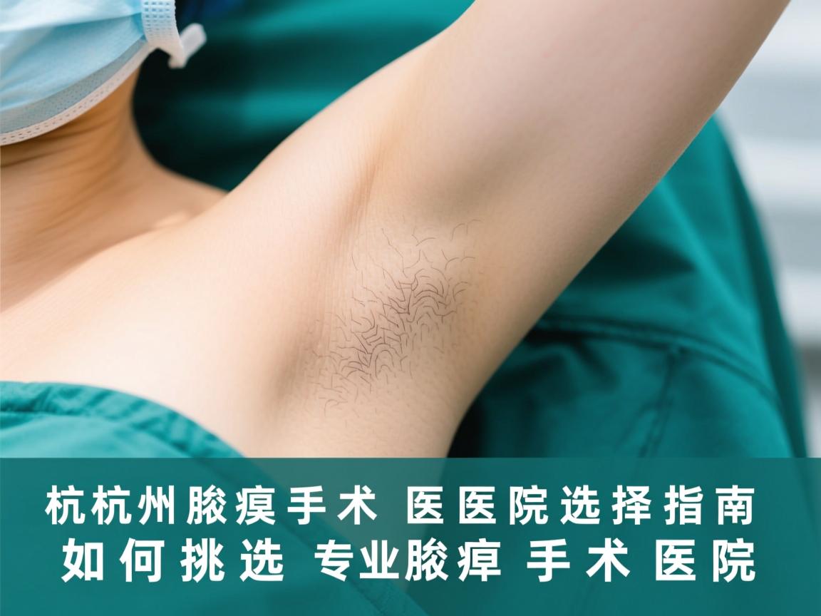 杭州腋臭手术医院选择指南，如何挑选专业腋臭手术医院
