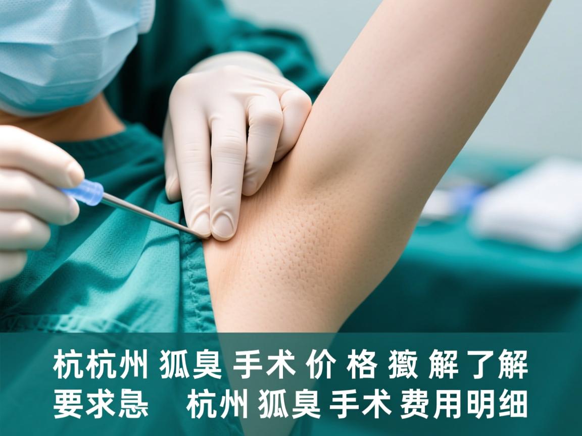 杭州狐臭手术价格解析，了解杭州狐臭手术费用明细