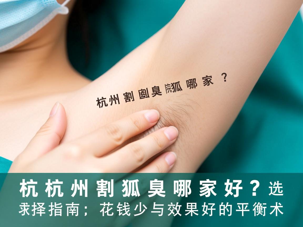 杭州割狐臭哪家好？杭州割狐臭医院选择指南，花钱少与效果好的平衡术