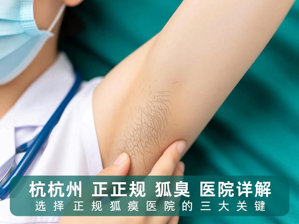 杭州正规狐臭医院详解，选择正规狐臭医院的三大关键