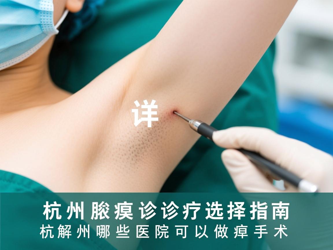 杭州腋臭诊疗选择指南，详解杭州哪些医院可以做腋臭手术