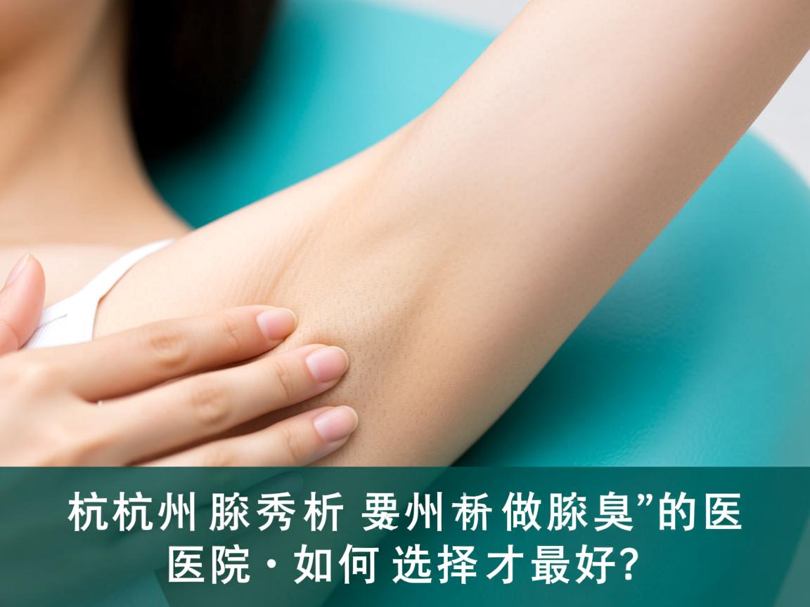 杭州腋秀解析，杭州做腋臭的医院如何选择才最好？